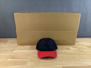 lot 40B image: 48 Brand New Advantage Series Ltd. Navy Blue and Red Hats OSFM A