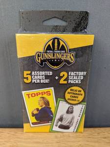 lot 34B image: 3 Brand New Gunslingers Football NFL Exclusive Cards Relic Autograph I