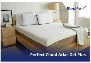 lot 1 image: Perfect Cloud Atlas Gel-Plus Queen Mattress - MSRP $450.00 - No Reserve