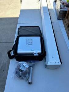 lot 34 image: Sharp Notevision Pg-f320w DLP Projector with Mounting Bracket and 73 W Screen