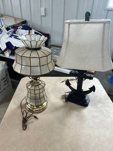 lot 72 image: Classic Bar Style Lamp & Metal Anchor Lamp