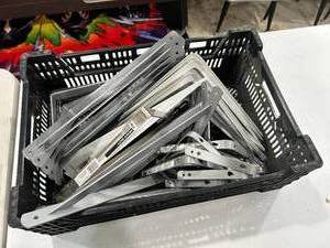 lot 74 image: Large Lot of Commercial Shelf Brackets - 51 Pieces in Total