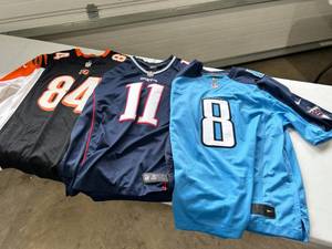 lot 89 image: Lot of Three 2XL NFL Officially Licensed Jerseys