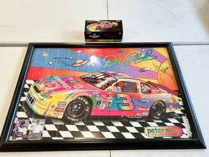 lot 16D image: NASCAR - Dale Earnhardt 2000 Offset Litho by Peter Max - Signed & Framed with 124 Matching Replica Car