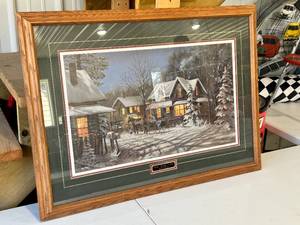 lot 114 image: Pine Ridge Trail by Gene Stocks Signed Picture - 27 x 37 - #430 out of 950