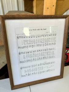 lot 119 image: It Is Well With My Soul Hymn in Frame - 20 x 24