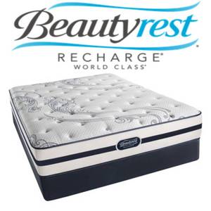 lot 3 image: Beautyrest Recharge World Class Luxury Firm Queen Mattress - MSRP $1999.00 - No Reserve