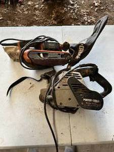 lot 57 image: Lot of Two High End Belt Sanders - Porter Cable Quality - Fully Functional -