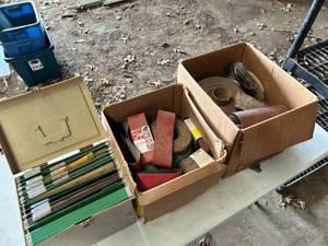 lot 78 image: Big Variety Lot of Sandpaper and Belt Sander Reels - Some Organized by Grit - Check it Out