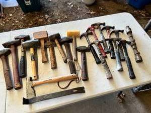 lot 87 image: Hammers, Rubber Mallets, Mini Mauls and Hatchet Lot