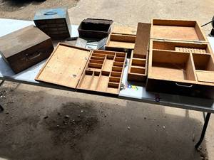 lot 117 image: Lot of Hardwood Tool Storage Boxes made by Ardie