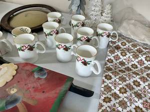 lot 204 image: Vintage Christmas Lot w Antique Bubble style picture frames - See Pictures -