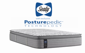 lot 18 image: Sealy Posturepedic Silver Pine Series Medium Firm Euro Top King Mattress- MRSP-$2,299.99- No Reserve