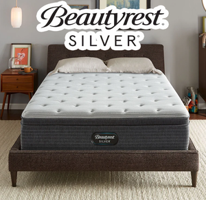 lot 11 image: Beautyrest Silver 900 Series Medium Firm Euro Pillow Top Queen Mattress - MSRP $949.99 - No Reserve