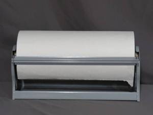 lot 41 image: Horizontal Kraft Paper Roll Dispenser & Cutter with Paper
