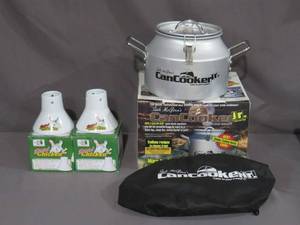 lot 63 image: Mixed Lot - 2 Sittin Chicken Beer Can Chicken Cookers and CanCooker Aluminum Camping Mess Kit