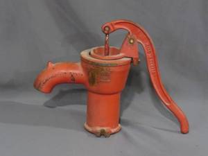 lot 68 image: Red Cast Iron Water Pump