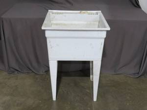 lot 70 image: ASB 102028 Granite Heavy Duty Utility Sink, White  White, 20 Gallon, Granite, Dura Foam, Heavy Duty Utility Tub, Attractive Speckled Stone Finish, Ideal For Home Laundry Or Utility Rooms, Easy To Install, Can Be Wall Mounted, 23-34 x 24-34 x 13-18