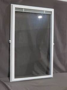 lot 89 image: ODL White Cordless Add On Enclosed Aluminum Blinds with 12 in. Slats, for 22 in. Wide x 36 in. Length Door Windows