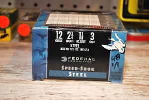 Federal Speed Shok steel 12ga high-velocity shells 2.75 3-shot 25 shells