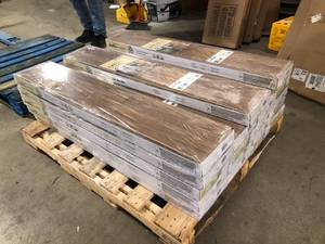lot 18 image: 18 Boxes of TrafficMaster Kellum Valley Oak Gunstock Brown 7 mm T x 8 in. W Laminate Wood Flooring (24 sqftcase) Customer Returns See Pictures