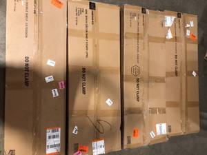 lot 15 image: Lot of Genevieve 4 ft. Birch Adjustable Closet Organizer Decor Shelf Cover (2PK) by Everbilt  Customer Returns See Pictures
