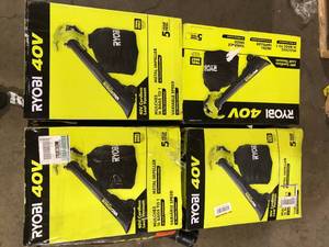 lot 42 image: Lot of 4 RYOBI 40V Vac Attack Cordless Battery Leaf VacuumMulcher (Tool Only)    Customer Returns See Pictures