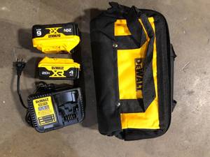 lot 48 image: DEWALT 20V MAX XR Premium Lithium-Ion 6.0Ah and 4.0Ah Starter Kit   Customer Returns See Pictures