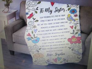 lot 211 image: Personalized To My Sister Fuzzy Thr...