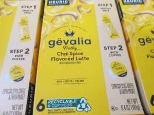 lot 376 image: 6- 6pks Gevalia Frothy  Chai Spice ...