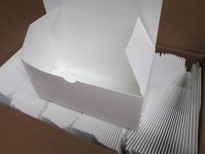 lot 464 image: Case of 250 - White Paper Boxes 4x4...