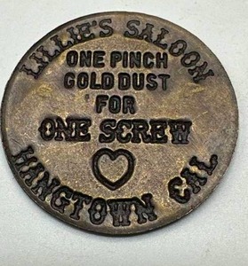 Lilies Saloon Brass Brothel Token
