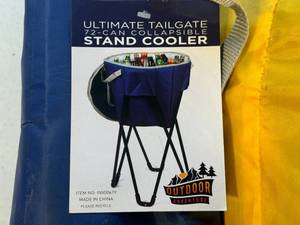 Lawn Chair and Collapsible Cooler. Gently Used.