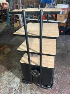 Display Shelf, 4 shelves, 1 lower storage area with access from either side.