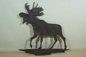 lot 150 image: Laser Cut Steel Moose Wall Art