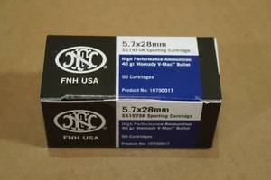 lot 164 image: 50 FNH 5.7 x 28mm 40 Gr Hornady V-Max Ammo