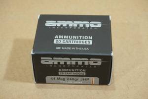 lot 181 image: 20 Ammo Inc .44 Mag 240 Gr JHP Ammo