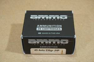 lot 183 image: 20 Ammo Inc .45 Auto 230 Gr JHP Ammo