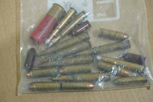 lot 188 image: 19 Assorted Rounds - 7.7 Jap, .44 Rem Mag, .32 Win Spl
