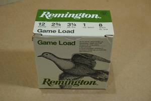 lot 205 image: 25 Remington Game Load 12 Gauge 2-34 8 Shot Shotshells