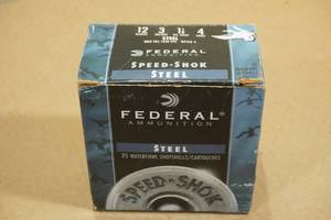 lot 207 image: 25 Federal Speed Shok 12 Gauge 3 4 Shot Shotshells