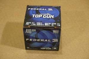 lot 212 image: 25 Federal Top Gun 410 Bore 2-12 7 -12 Shot Shotshells