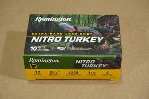 lot 219 image: 10 Remington Nitro Turkey 12 Gauge 2-34 4 Shot Shotshells