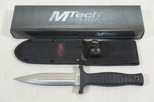 lot 11 image: NEW M-Tech Double Edge Boot Knife with Sheath