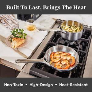 lot 8 image: Caraway Stainless Steel Mini Duo Fry Pan and Sauce Pan