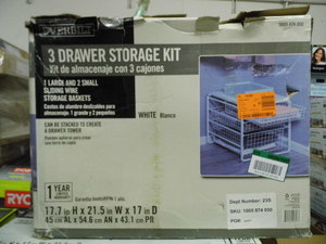 Everbilt metal framed 3-sliding drawer storage kit