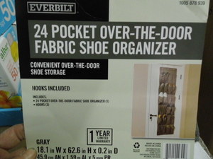 Set of 2- fabric 24 pocket over the door shoe organizers