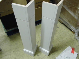 Pair of (2) Satin White wood Decorative corner posts  KADCP6-SW