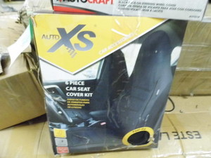 AutoXS 6pc car seat cover kit and 2-steering wheel cover kits