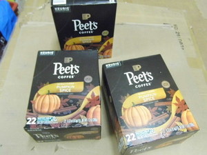(3) Peets 22ct Pumpkin Spice Keurig Coffee Pods